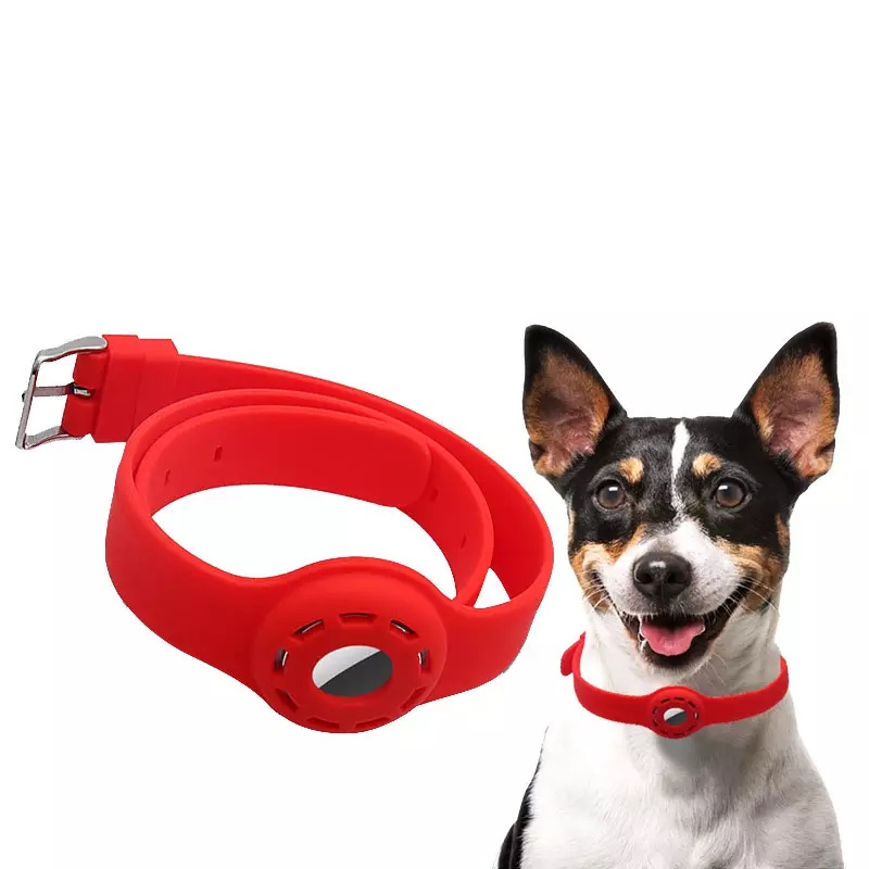 Soft Silicone Airtag Case belt silicone Dog Collars Gps Tracking Dog Pet Collar