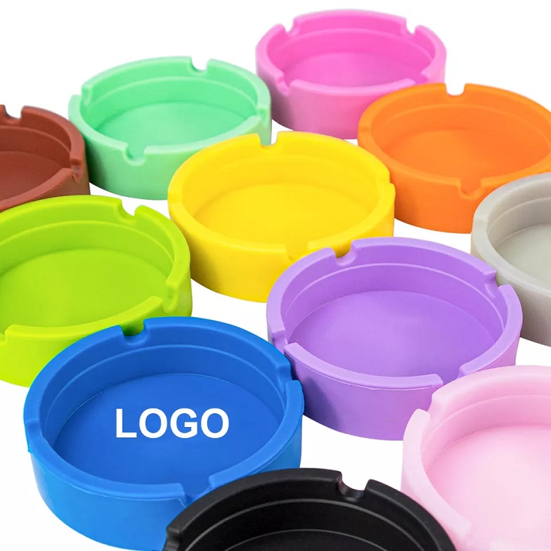 Unbreakable Silicone Ashtray Smoking Accessories Cigar Ashtray Silicone Round Square Ashtray For Indoor