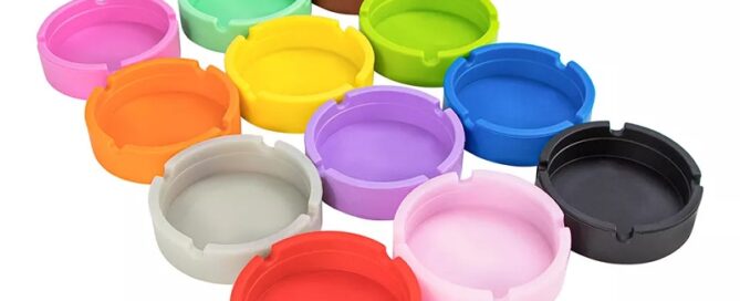 Unbreakable Silicone Ashtray Smoking Accessories Cigar Ashtray Silicone Round Square Ashtray For Indoor