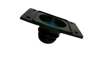 Rubber circular fan outlets cover the spring shaft coupling for the door