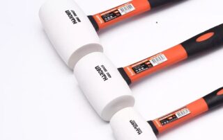 Wooden handle flooring tile installation white double-headed rubber mallet hammer