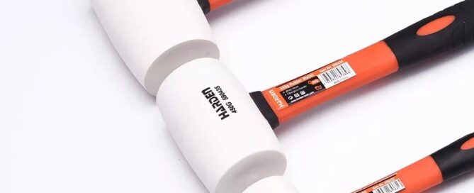 Wooden handle flooring tile installation white double-headed rubber mallet hammer