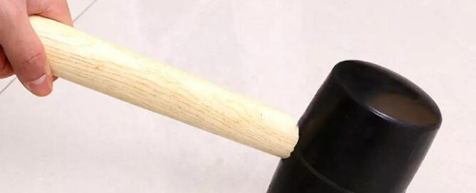 Wooden handle flooring tile installation white double-headed rubber mallet hammer