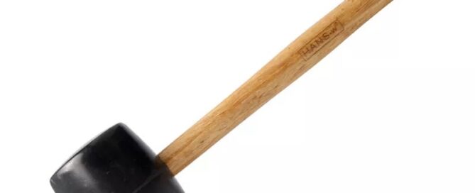 Wooden handle flooring tile installation white double-headed rubber mallet hammer