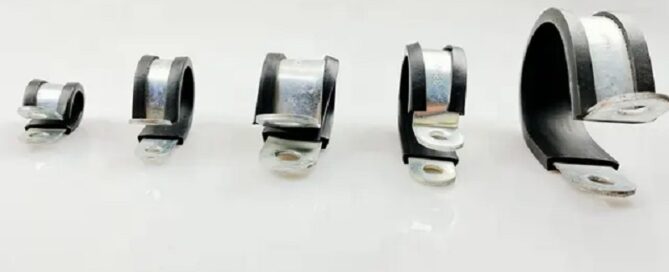 High Quality 304 Stainless Steel P Type Clip Hose Clamp With Rubber Lined Rubber Fitting Hose Clamp