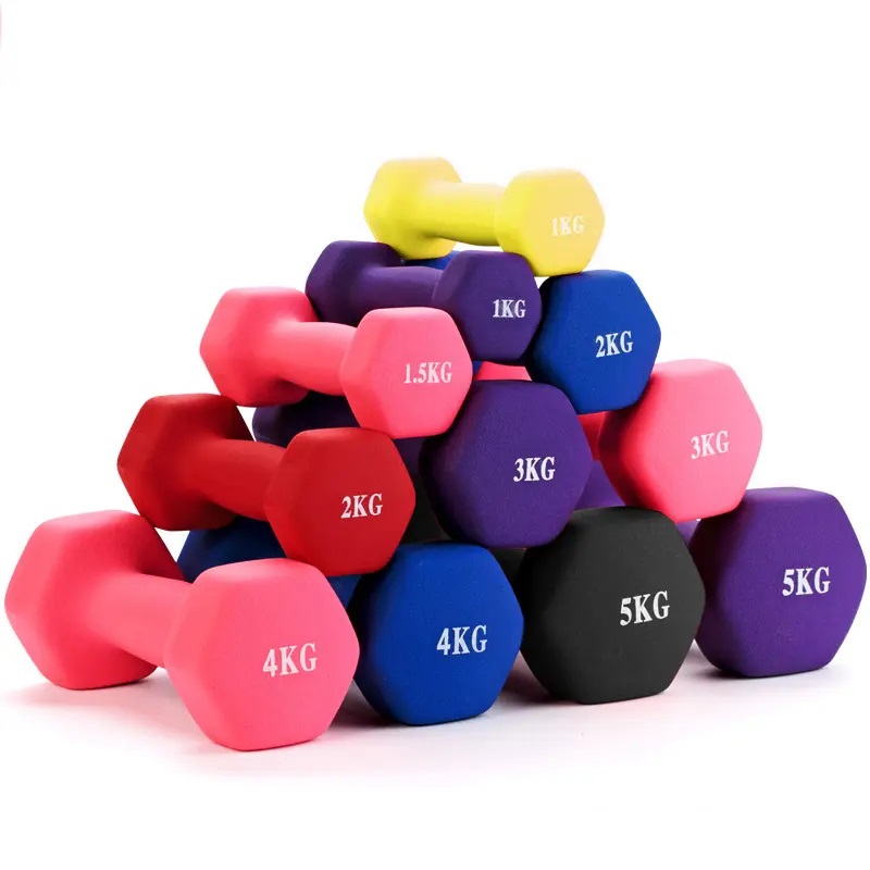 Home Use Fitness Gym Weight Hex Equipment Rubber 1kg 5kg man women pink dumbbell gym rubber