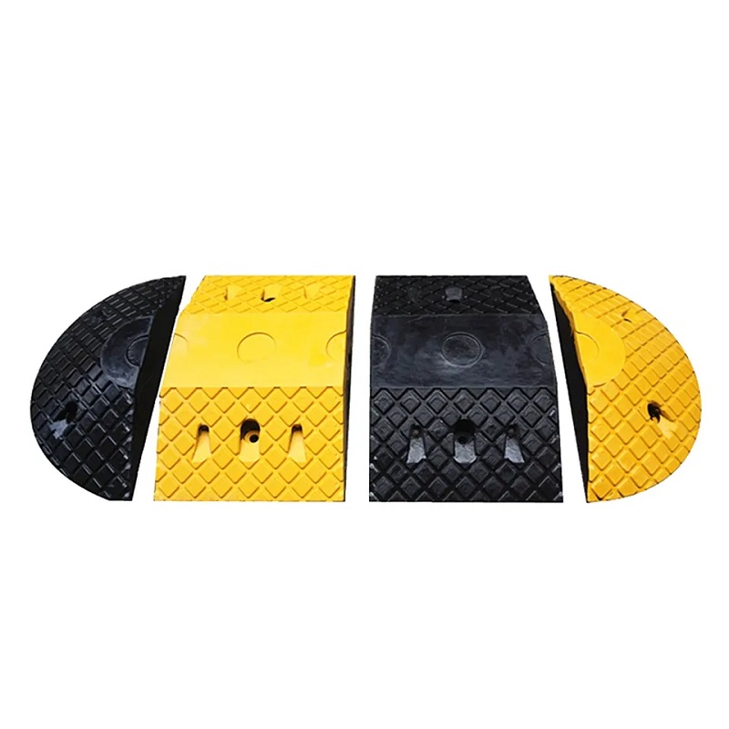 Reflective Yellow/Black Traffic Rubber Speed Hump Reducer Rubber Speed Bumps