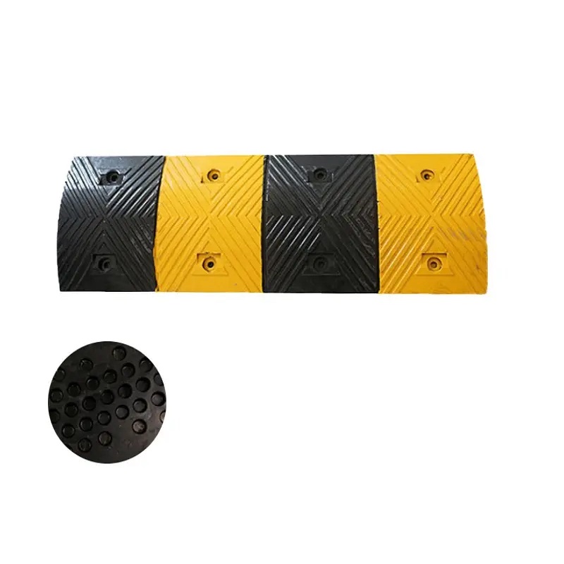 Reflective Yellow/Black Traffic Rubber Speed Hump Reducer Rubber Speed Bumps