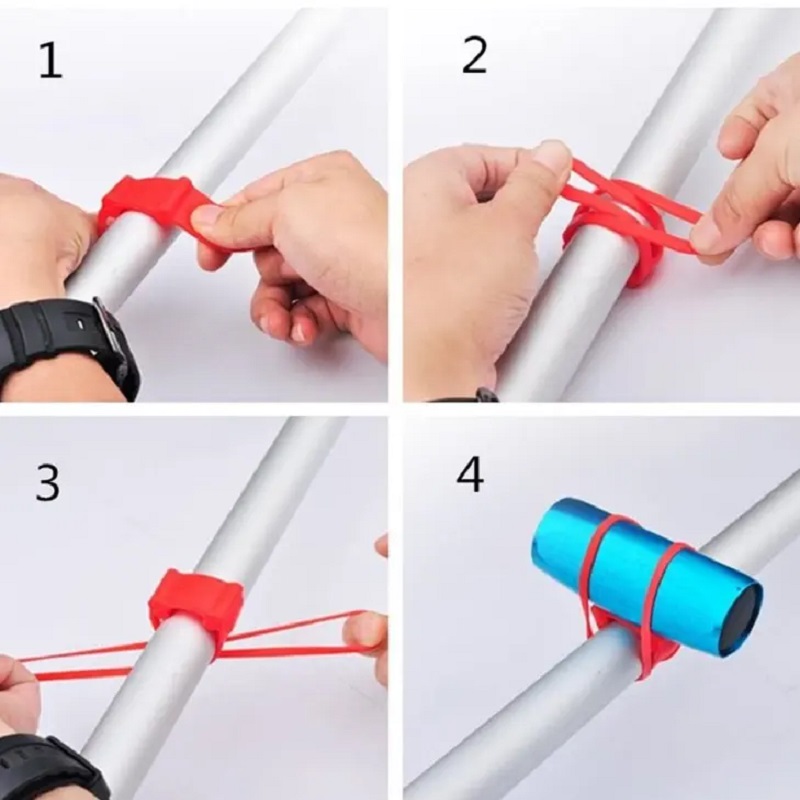 Durable Silicone Strap Rubber Tie Down Straps Bicycle Torch Light Water Bottle Holder