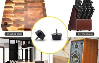 Black Round Rubber Feet Bumpers with Screws and Stainless Steel Washers for Industrial Round Furniture Pad screw on rubber feet