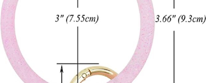 Chica Wristlet Keychain Circle Silicone Bangle Keyring Oversized Bracelet Key Ring Holder for Women Girl