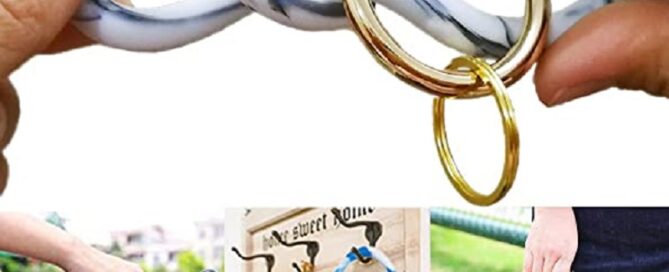 Chica Wristlet Keychain Circle Silicone Bangle Keyring Oversized Bracelet Key Ring Holder for Women Girl