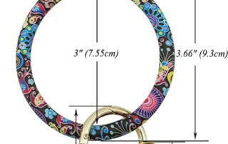 Chica Wristlet Keychain Circle Silicone Bangle Keyring Oversized Bracelet Key Ring Holder for Women Girl