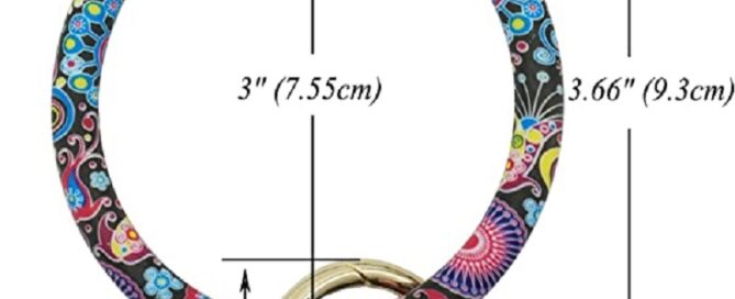 Chica Wristlet Keychain Circle Silicone Bangle Keyring Oversized Bracelet Key Ring Holder for Women Girl