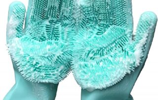 Magic rubber Dishwashing Cleaning Gloves Reusable Silicone Brush Scrubber Gloves