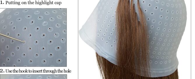 Punched Silicone Highlight Hair Cap Reusable Highlighting Poked Hole Caps Color Hair Salon Hairdressing Dyeing