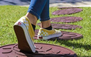 Recycled rubber stepping stones Eco-friendly Garden Paving Round Rubber Flagstone Stepping Stone For Garden Park