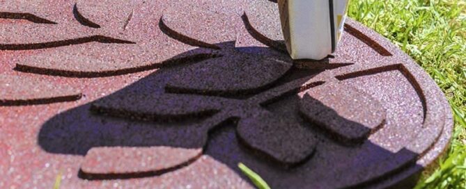 Recycled rubber stepping stones Eco-friendly Garden Paving Round Rubber Flagstone Stepping Stone For Garden Park