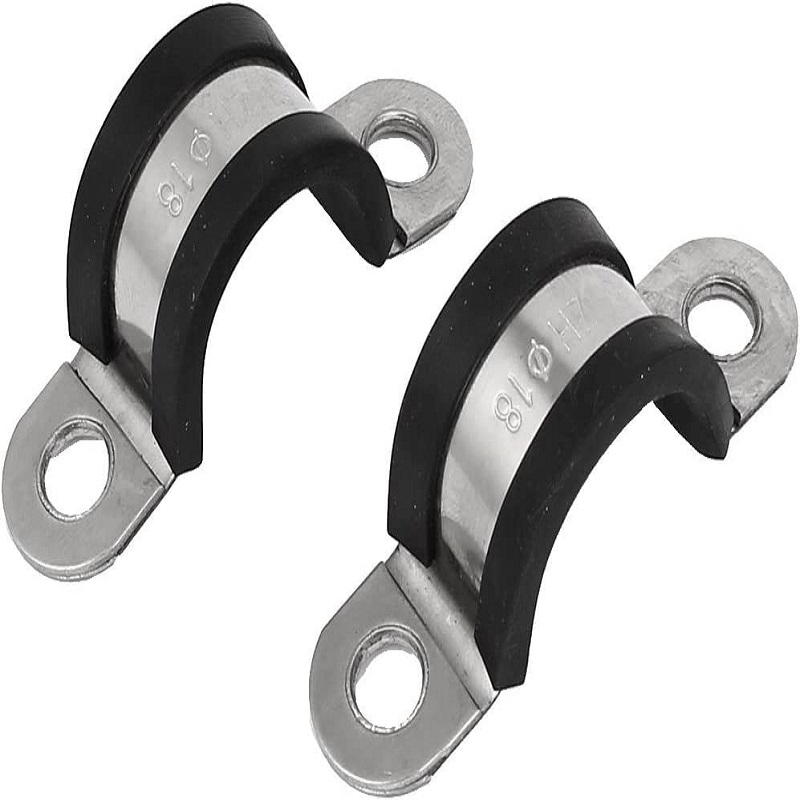 Rubber Cushioned Cable Clamp Rubber Lined U Clips rubber lined pipe clips