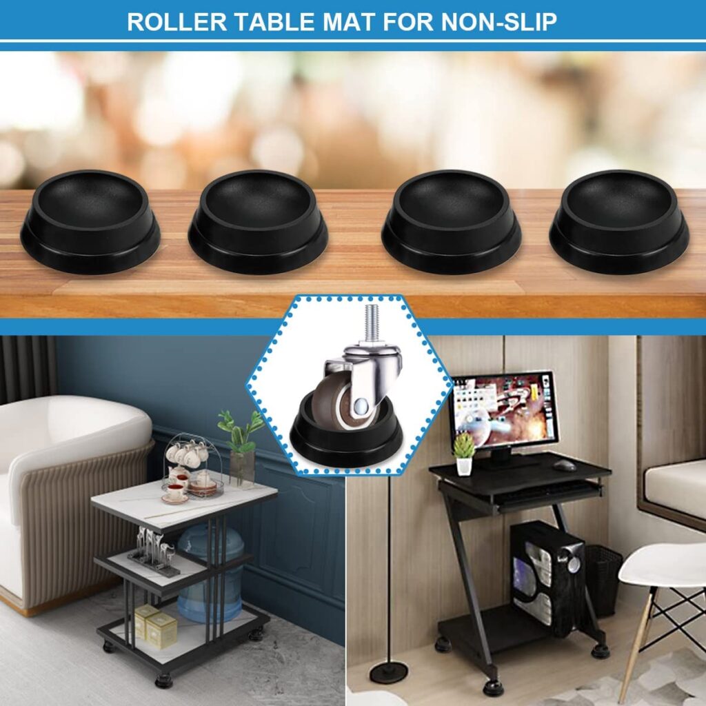 Rubber Non-Slip Foot Mats Strong Grip Round Floor Protectors for Crib Wheels Furniture Table Legs Rubber wheel stops