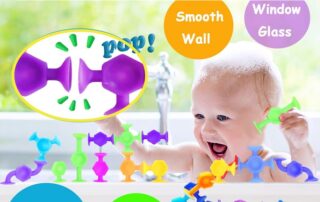 Rubber Suction Bath Toys for Kids Toddlers Family Game Learning Sensory Suction Cup Toys