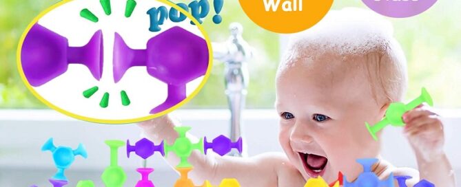 Rubber Suction Bath Toys for Kids Toddlers Family Game Learning Sensory Suction Cup Toys