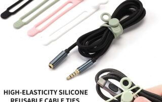Silicone Cable Straps Wire Organizer for Earphone Phone Charger Reusable Cable Ties Cord Organizer