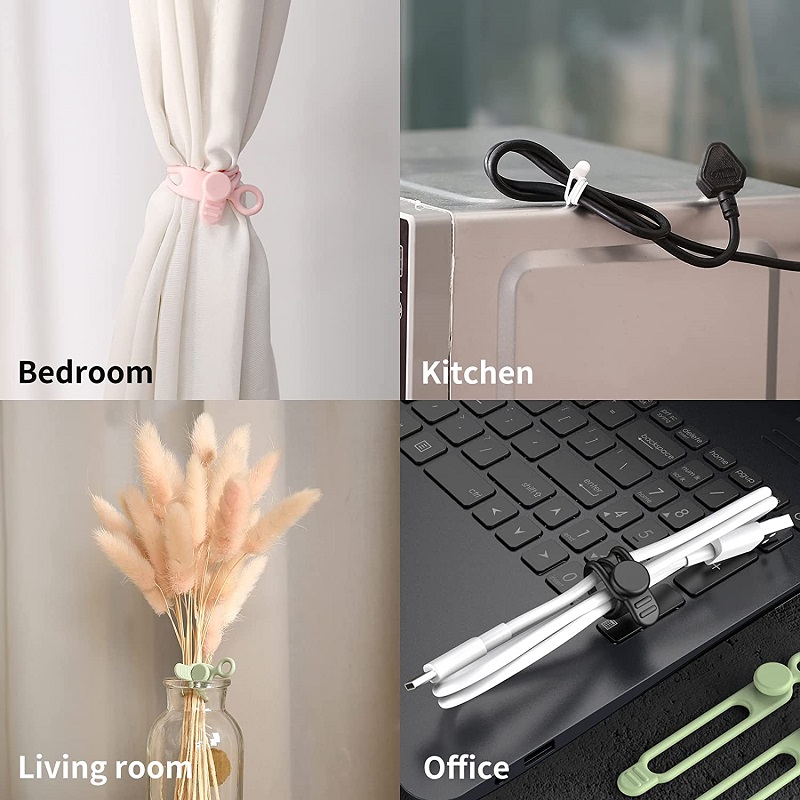 Silicone Cable Straps Wire Organizer for Earphone Phone Charger Reusable Cable Ties Cord Organizer