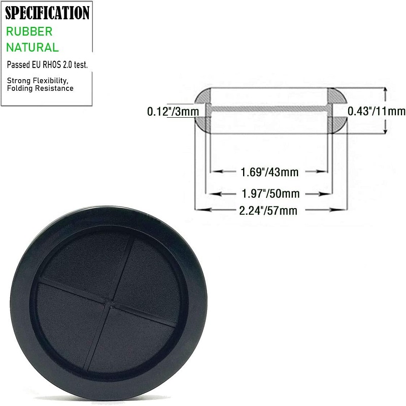 2-inch Rubber Grommet Drill Hole Rubber Plugs for Round Holes Double-Sided Firewall Plug Grommet