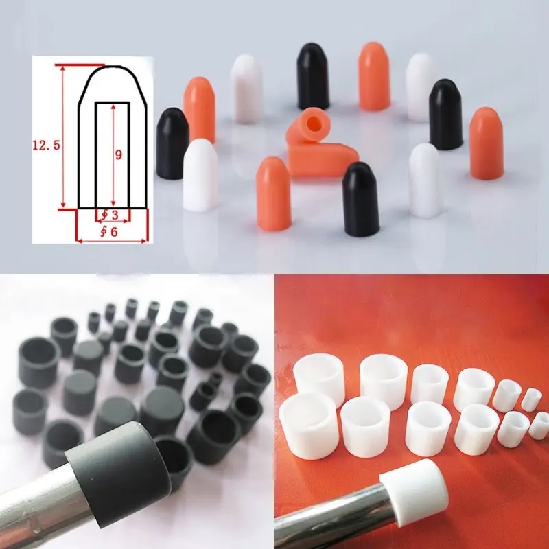 High Temp resistant 3mm~110mm Round Silicone Rubber Cover Caps For Pipe Tube Blanking Cover Rubber cap for pipe