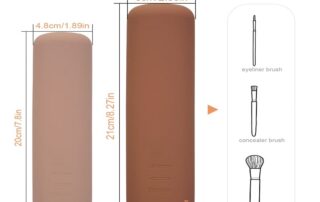 Makeup Brush Holder Soft Anti-fall Out Rubber Cosmetic Face Brushes bag