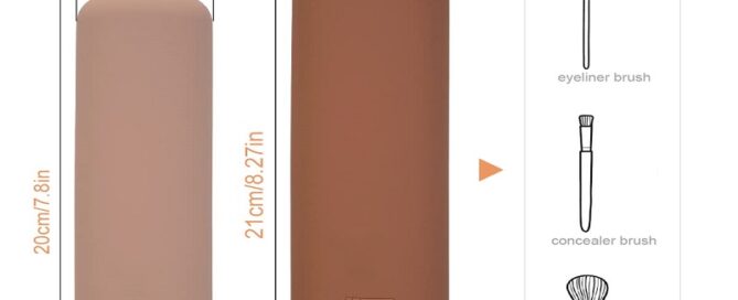 Makeup Brush Holder Soft Anti-fall Out Rubber Cosmetic Face Brushes bag