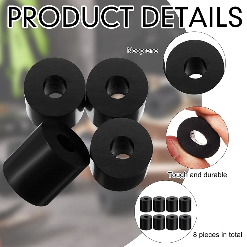 Multi-Purpose Rubber Spacer Rubber Anti Vibration Bushing Black Round Neoprene 1 Inch Rubber Washers