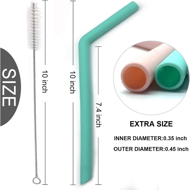 Openable and Washable Straw Food Grade BPA Free Long and Wide for Any Tumbler Reusable Silicone Drinking Straws