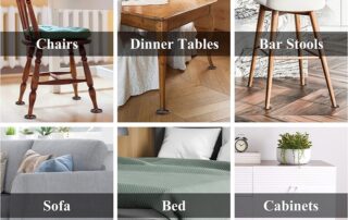 Rubber Slider Furniture Coasters 2.5 inch Rubber Furniture Pads Non-Slip Furniture Leg Protectors for Hardwood Floors