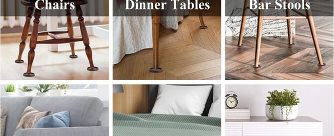 Rubber Slider Furniture Coasters 2.5 inch Rubber Furniture Pads Non-Slip Furniture Leg Protectors for Hardwood Floors