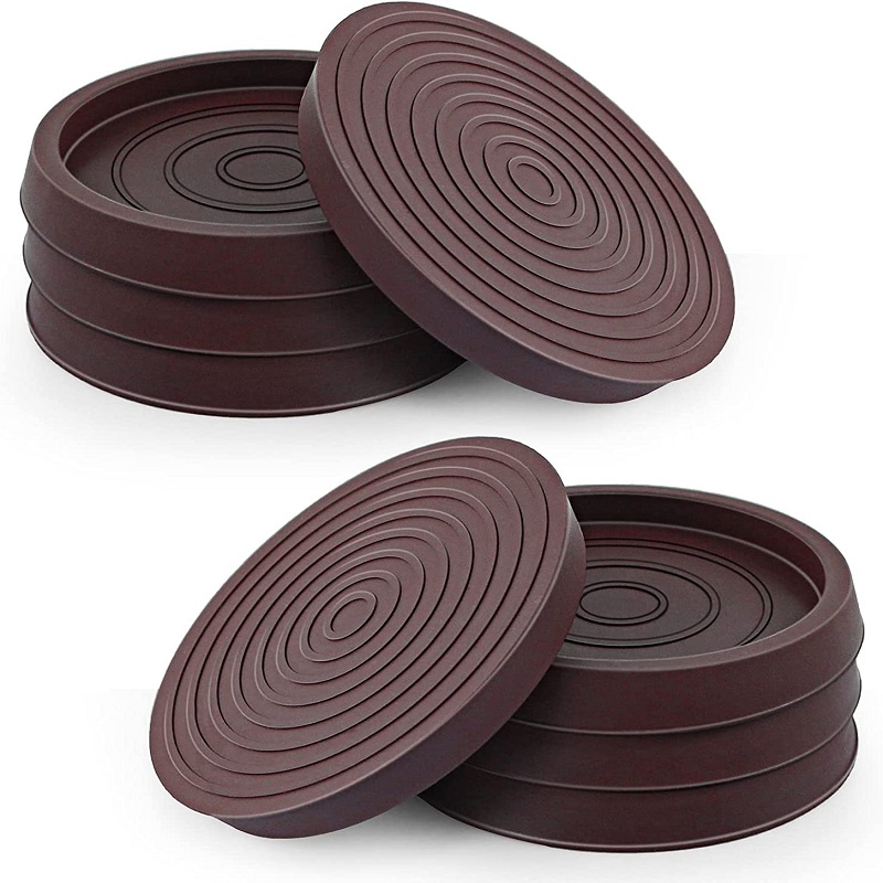 Rubber Slider Furniture Coasters 2.5 inch Rubber Furniture Pads Non-Slip Furniture Leg Protectors for Hardwood Floors