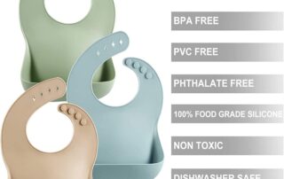 Waterproof Soft Unisex Non-Messy Rubber Items Cute Silicone Baby Bibs for Babies