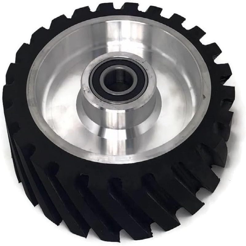 8 Inch Serrated Rubber Grinder Belt Contact Rubber Wheel for Polishing
