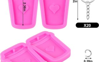 Coffee Cups Silicone Keychain Resin Mold Love Heart Dog Tags Epoxy Casting Molds Silicone Mold For Metal Casting