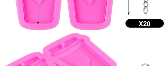 Coffee Cups Silicone Keychain Resin Mold Love Heart Dog Tags Epoxy Casting Molds Silicone Mold For Metal Casting