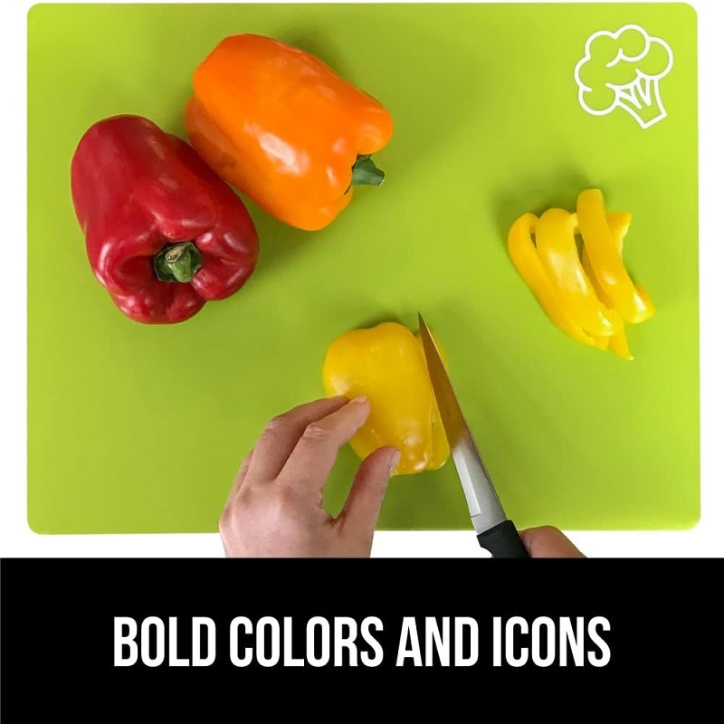 Grip Cutting Boards for Kitchen Durable Mats with Food Icons Slip Resistant Large Mat for Meat