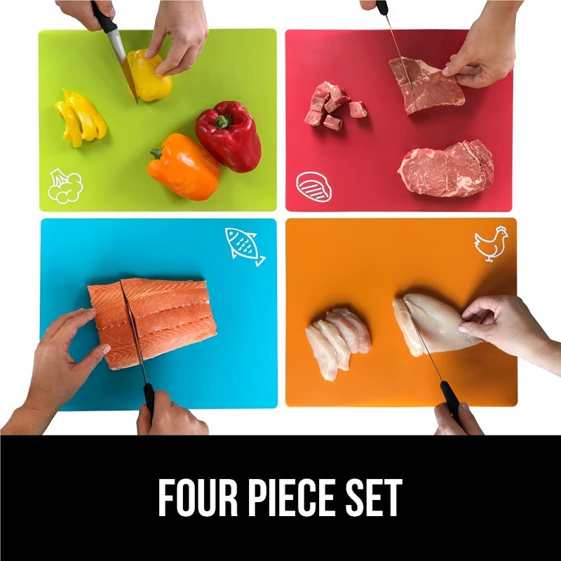 Grip Cutting Boards for Kitchen Durable Mats with Food Icons Slip Resistant Large Mat for Meat