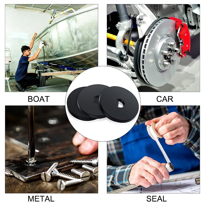 Heavy Duty Abrasion Resistant 50mm Rubber Washer Black Flat Rubber Washers for Bolts Spacers