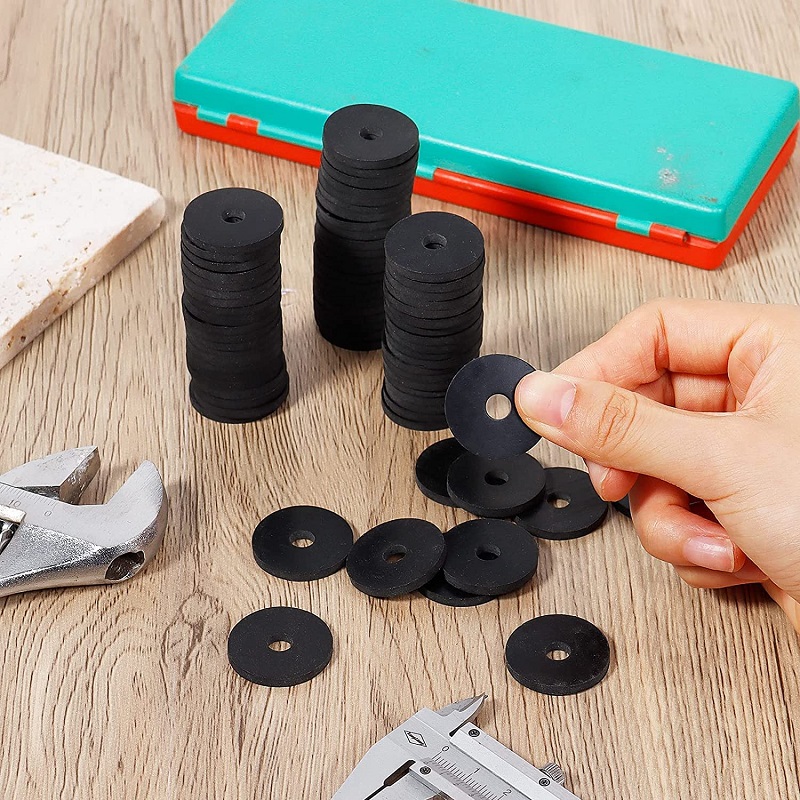 Heavy Duty Abrasion Resistant 50mm Rubber Washer Black Flat Rubber Washers for Bolts Spacers