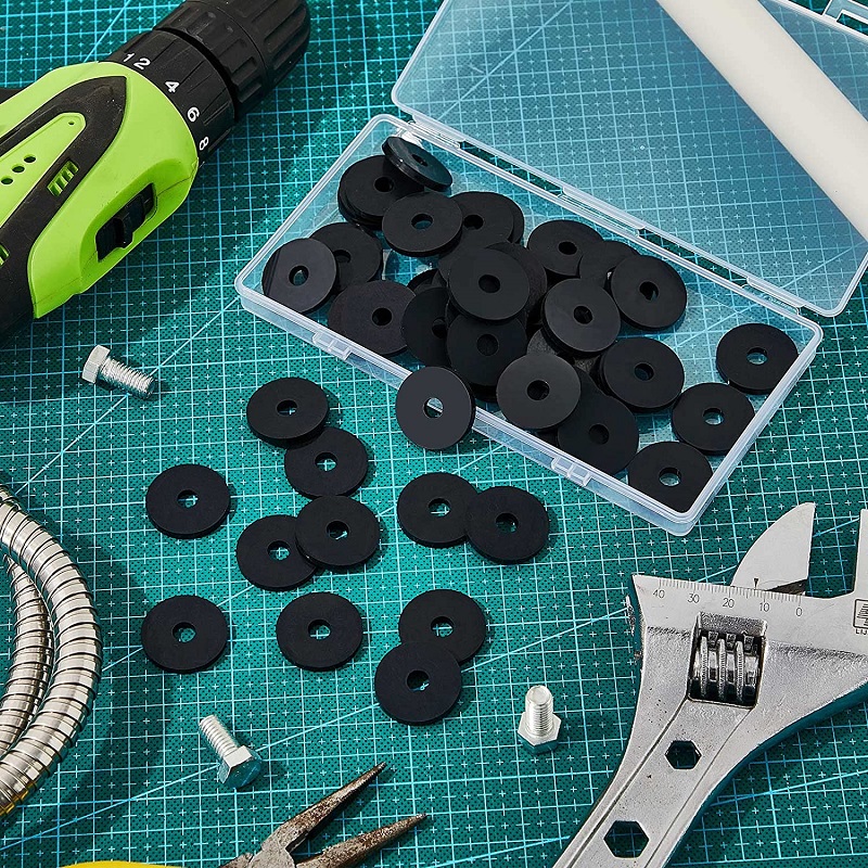 Heavy Duty Abrasion Resistant 50mm Rubber Washer Black Flat Rubber Washers for Bolts Spacers