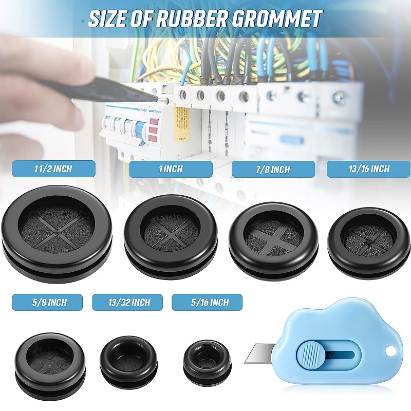 Rubber Grommet For Downpipe Round Rubber Plug Hole Grommet Firewall Gasket Kit for Protecting Cable Wire