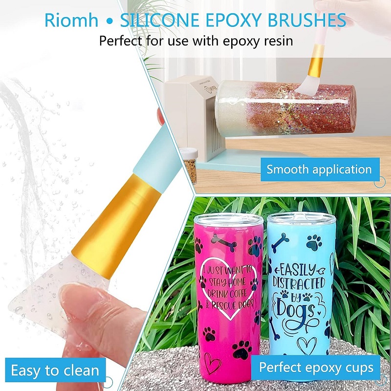 Silicon Brushes for Making Epoxy Glitter Tumblers Reusable Flexible Silicone Brush for Spreading Epoxy Resin on Tumblers