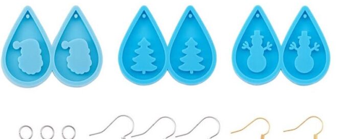 Silicone Mold For Metal Casting Christmas Theme Teardrop Silicone Mould Resin Casting Molds with Christmas Tree