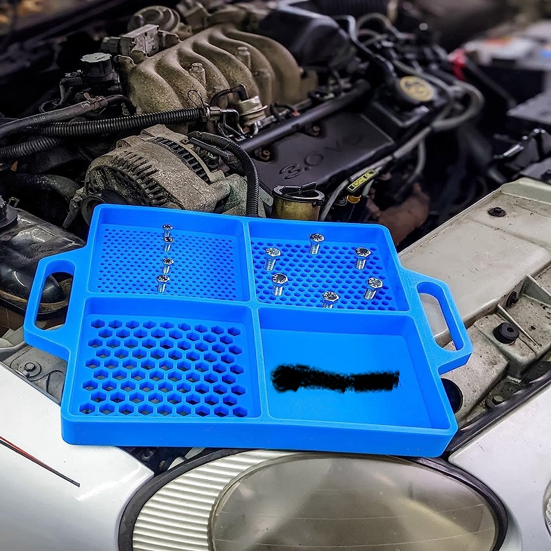 Silicone Tool Toolstation Mechanic Tools Bolt Nut and Bit Silicone Organizer Flexible Rubber with Handle